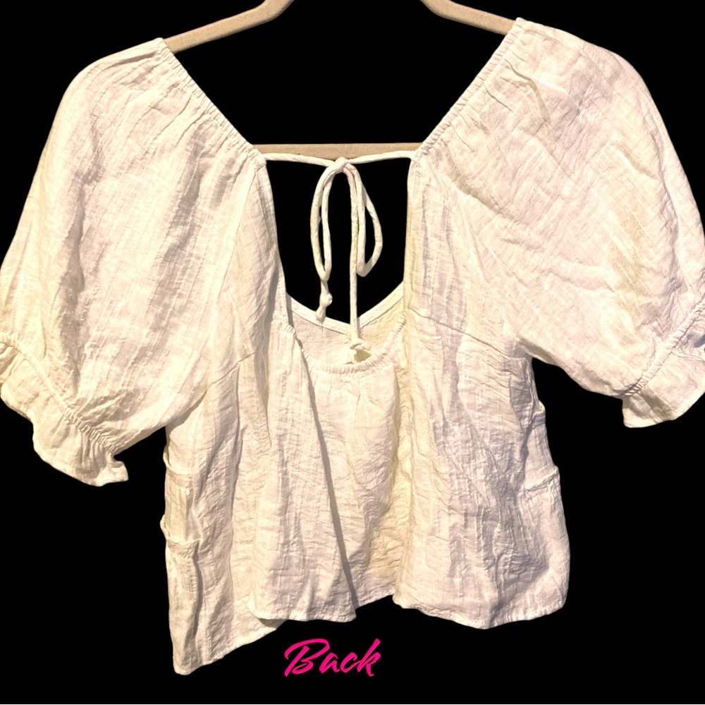 GORGEOUS Kirious Los Angeles white cropped top size SMALL - Picture 6 of 6